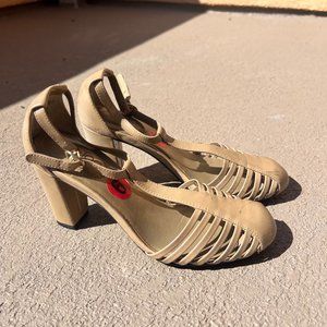 Beige Heeled Sandals